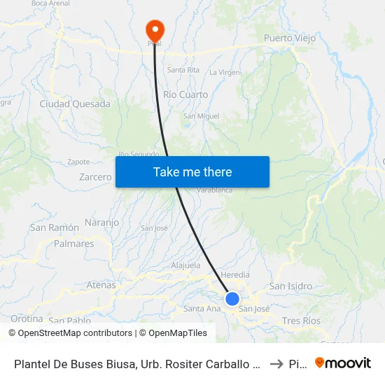 Plantel De Buses Biusa, Urb. Rositer Carballo San José to Pital map