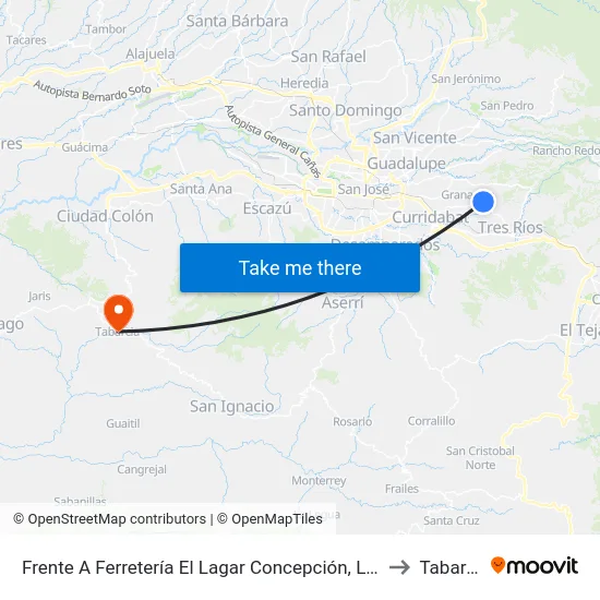 Frente A Ferretería El Lagar Concepción, La Unión to Tabarcia map