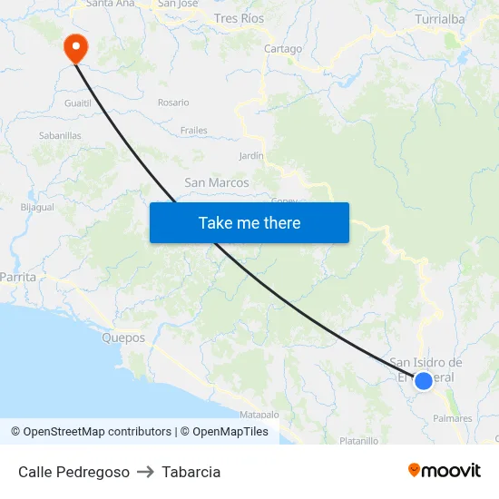 Calle Pedregoso to Tabarcia map