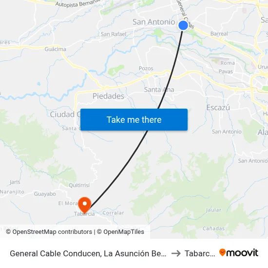 General Cable Conducen, La Asunción Belén to Tabarcia map