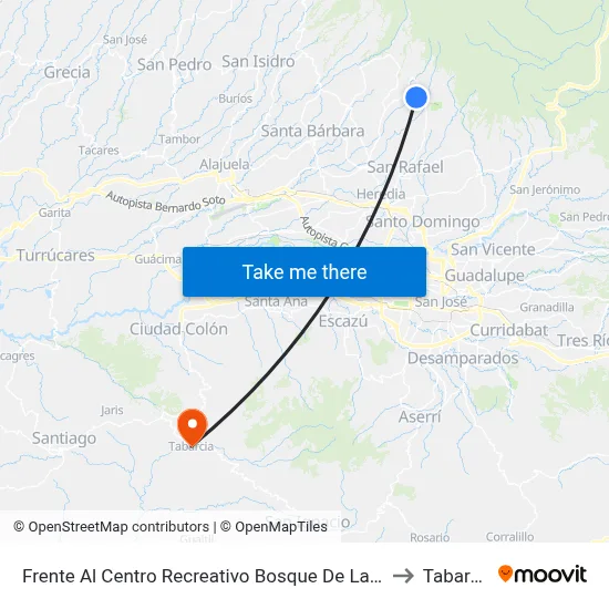 Frente Al Centro Recreativo Bosque De La Hoja to Tabarcia map