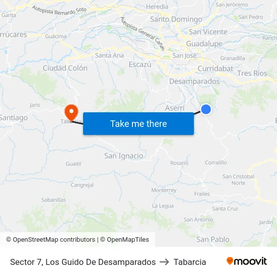 Sector 7, Los Guido De Desamparados to Tabarcia map