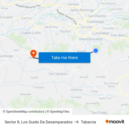 Sector 8, Los Guido De Desamparados to Tabarcia map