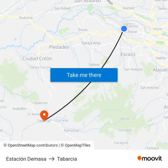 Estación Demasa to Tabarcia map