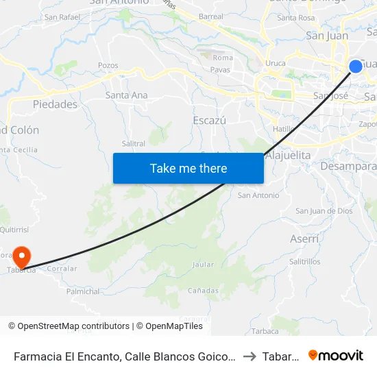 Farmacia El Encanto, Calle Blancos Goicoechea to Tabarcia map