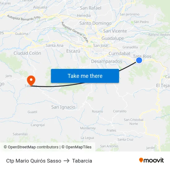 Ctp Mario Quirós Sasso to Tabarcia map