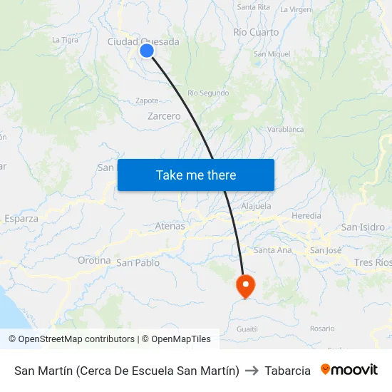 San Martín (Cerca De Escuela San Martín) to Tabarcia map