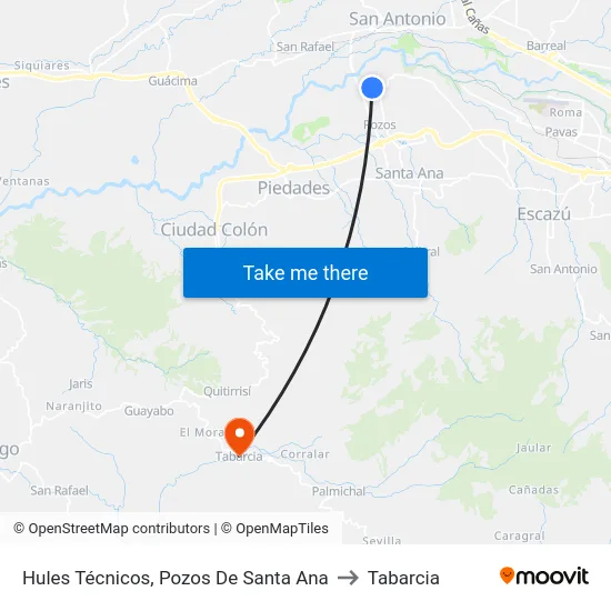 Hules Técnicos, Pozos De Santa Ana to Tabarcia map