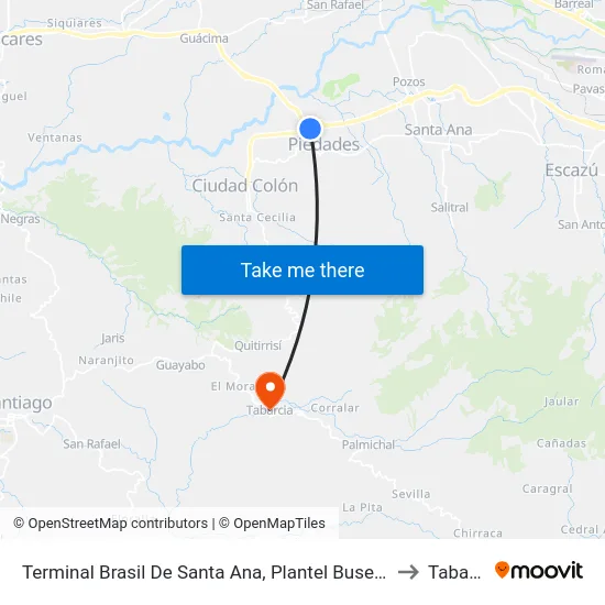 Terminal Brasil De Santa Ana, Plantel Buses Tapachula to Tabarcia map