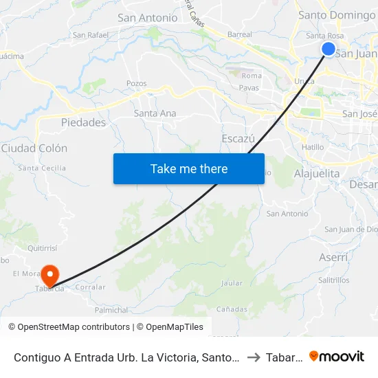 Contiguo A Entrada Urb. La Victoria, Santo Domingo to Tabarcia map