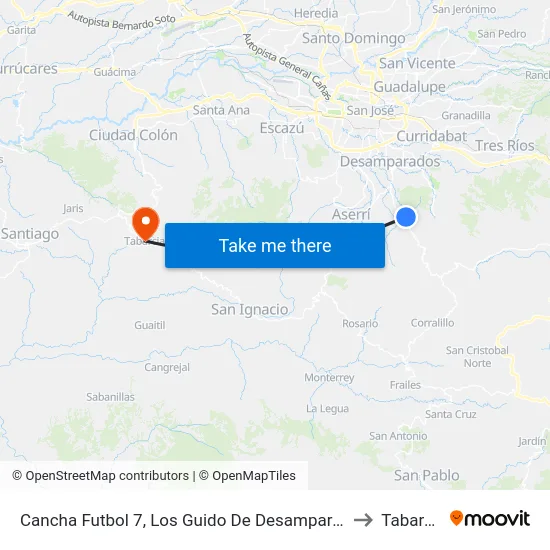 Cancha Futbol 7, Los Guido De Desamparados to Tabarcia map