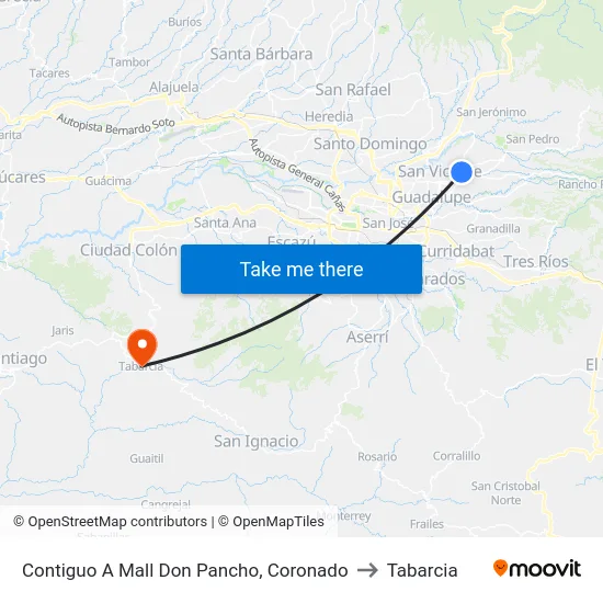 Contiguo A Mall Don Pancho, Coronado to Tabarcia map