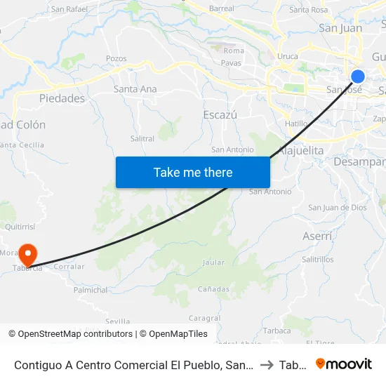 Contiguo A Centro Comercial El Pueblo, San Francisco Goicoechea to Tabarcia map