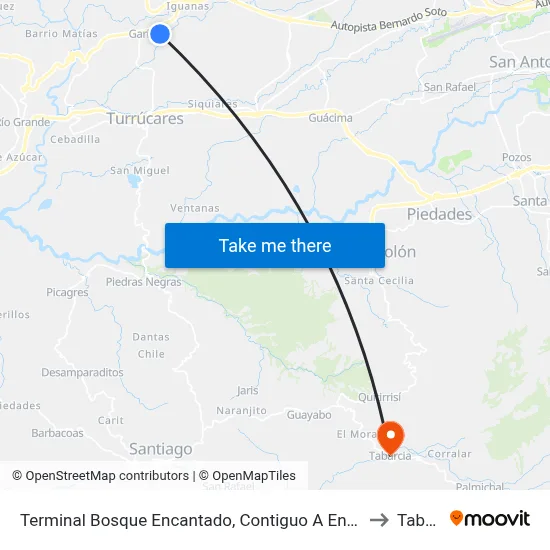 Terminal Bosque Encantado, Contiguo A Entrada Resid. El Bosque to Tabarcia map