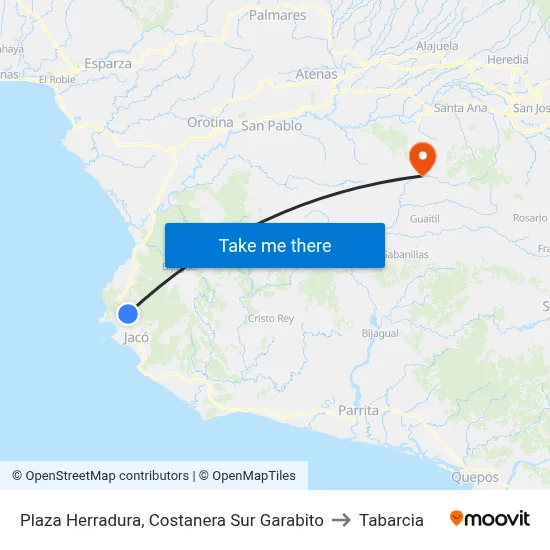 Plaza Herradura, Costanera Sur Garabito to Tabarcia map