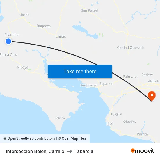 Intersección Belén, Carrillo to Tabarcia map