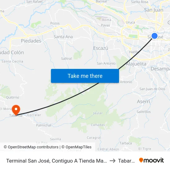 Terminal San José, Contiguo A Tienda Maracay to Tabarcia map