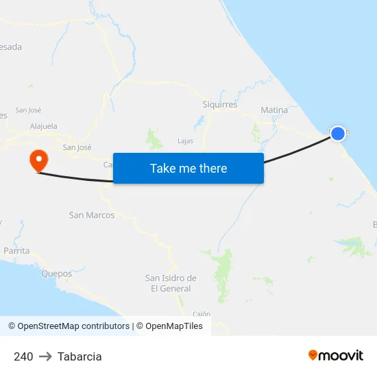 240 to Tabarcia map