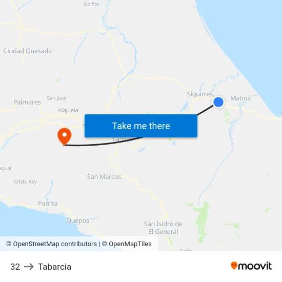 32 to Tabarcia map