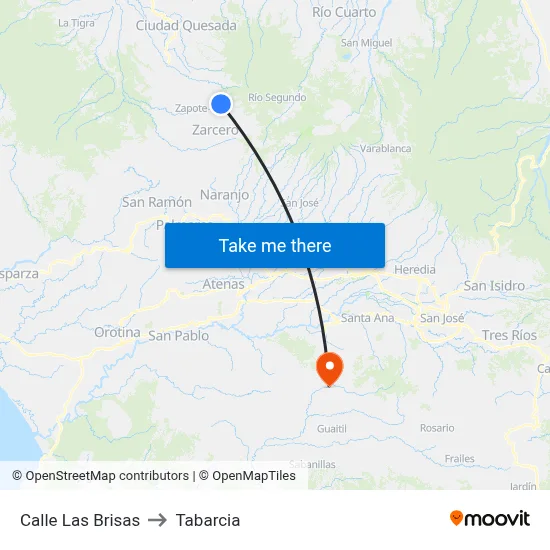 Calle Las Brisas to Tabarcia map