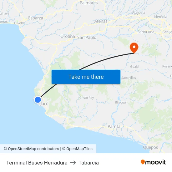 Terminal Buses Herradura to Tabarcia map