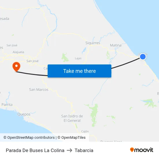 Parada De Buses La Colina to Tabarcia map