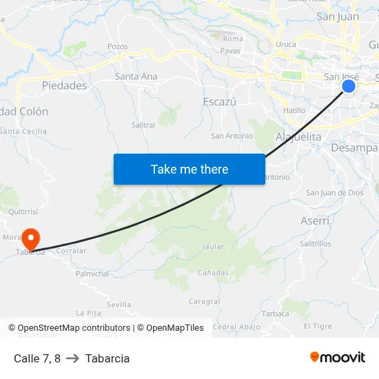 Calle 7, 8 to Tabarcia map