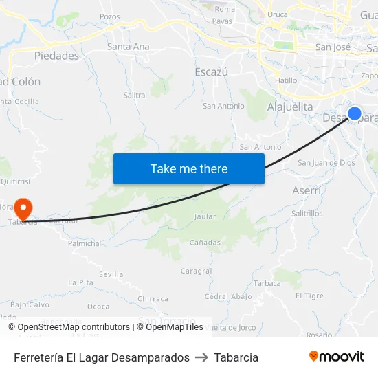 Ferretería El Lagar Desamparados to Tabarcia map