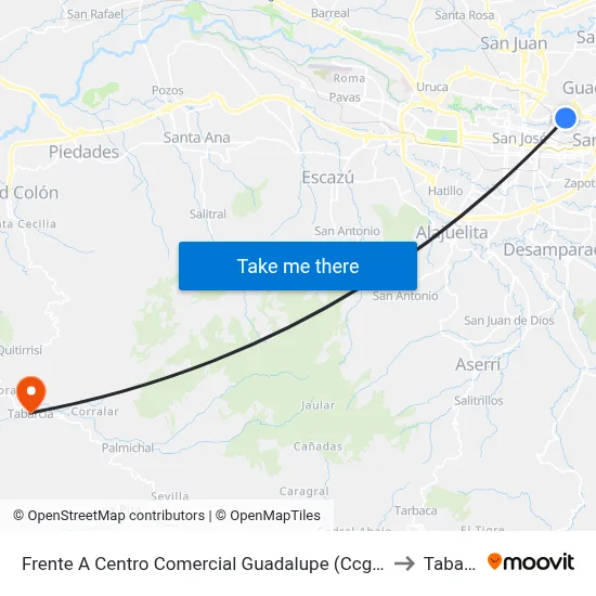 Frente A Centro Comercial Guadalupe (Ccg), Goicoechea to Tabarcia map