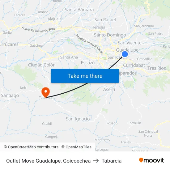 Outlet Move Guadalupe, Goicoechea to Tabarcia map