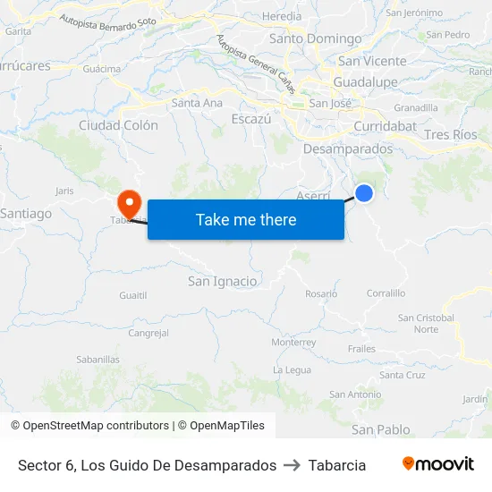Sector 6, Los Guido De Desamparados to Tabarcia map