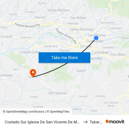 Costado Sur Iglesia De San Vicente De Moravia to Tabarcia map