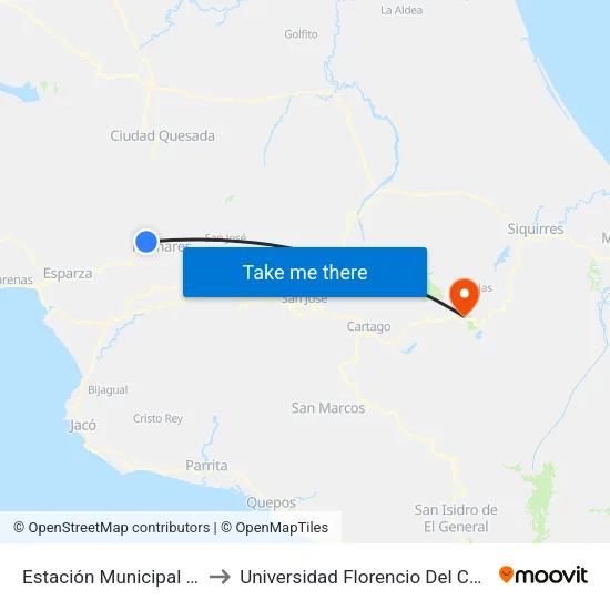 Estación Municipal De Buses to Universidad Florencio Del Castillo ( Uca ) map