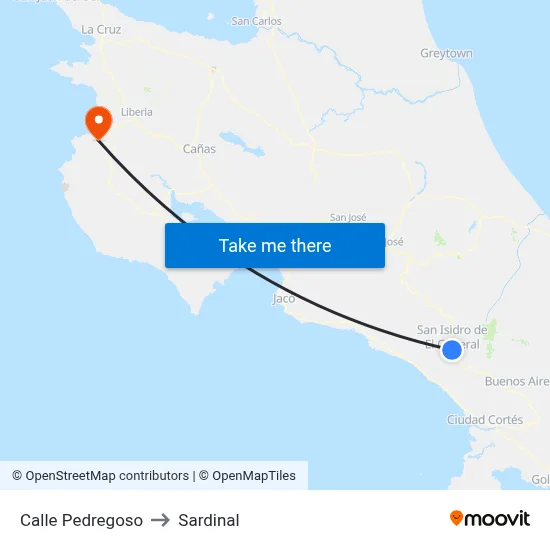 Calle Pedregoso to Sardinal map