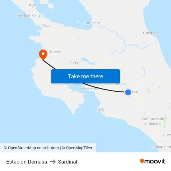 Estación Demasa to Sardinal map