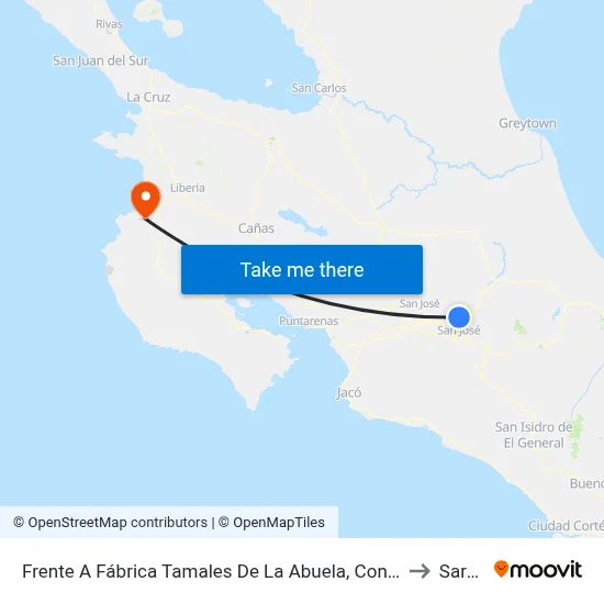 Frente A Fábrica Tamales De La Abuela, Concepción De San Rafael to Sardinal map
