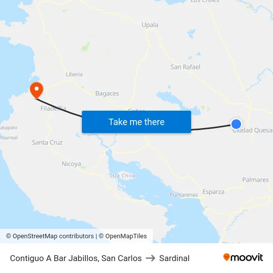 Contiguo A Bar Jabillos, San Carlos to Sardinal map