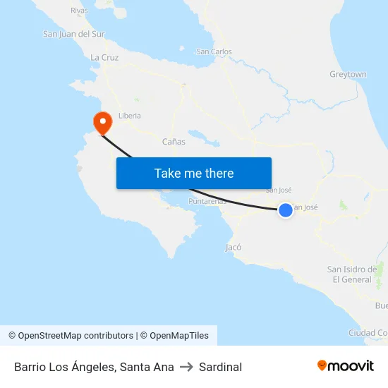 Barrio Los Ángeles, Santa Ana to Sardinal map