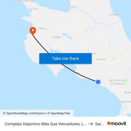 Complejo Deportivo Más Que Vencedores, La Inmaculada Quepos to Sardinal map
