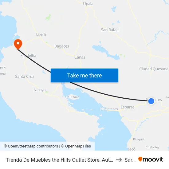 Tienda De Muebles the Hills Outlet Store, Autopista Bernardo Soto San Ramón to Sardinal map