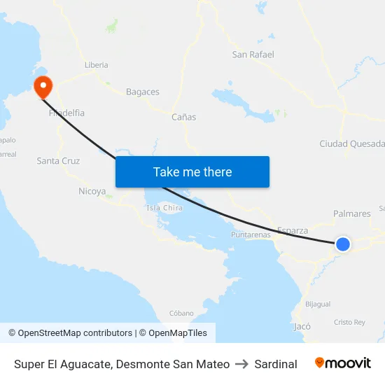Super El Aguacate, Desmonte San Mateo to Sardinal map