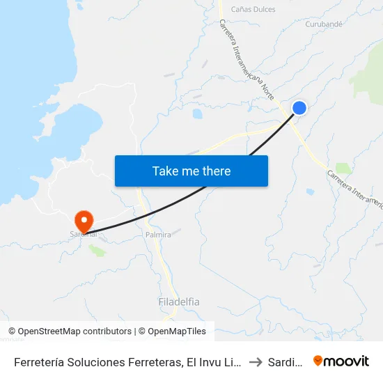Ferretería Soluciones Ferreteras, El Invu Liberia to Sardinal map