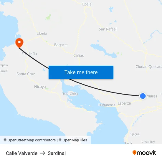Calle Valverde to Sardinal map