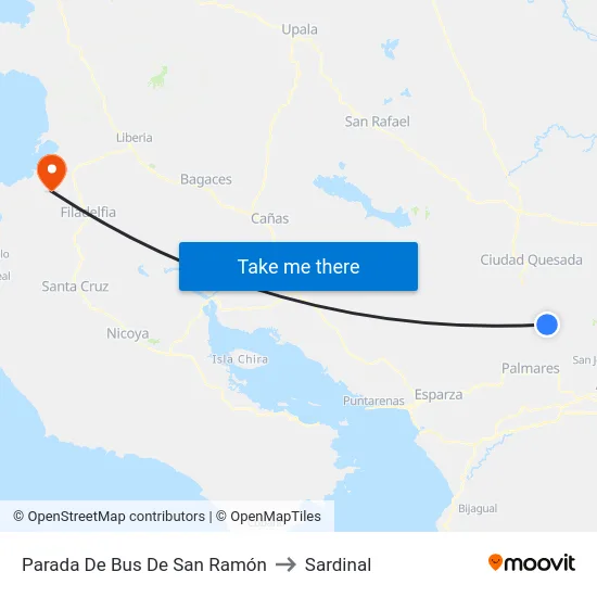 Parada De Bus De San Ramón to Sardinal map