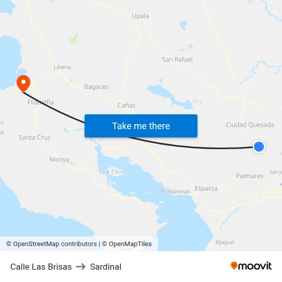 Calle Las Brisas to Sardinal map