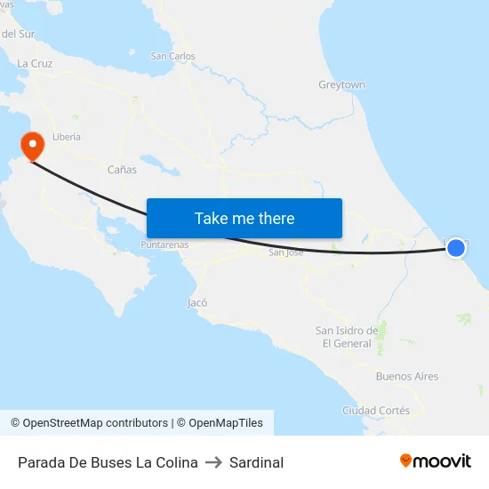 Parada De Buses La Colina to Sardinal map