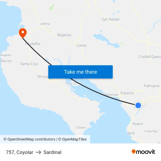 757, Coyolar to Sardinal map