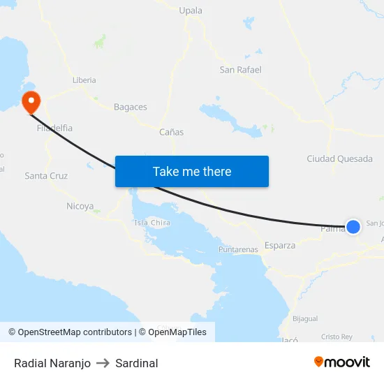 Radial Naranjo to Sardinal map