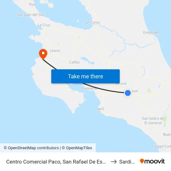 Centro Comercial Paco, San Rafael De Escazú to Sardinal map