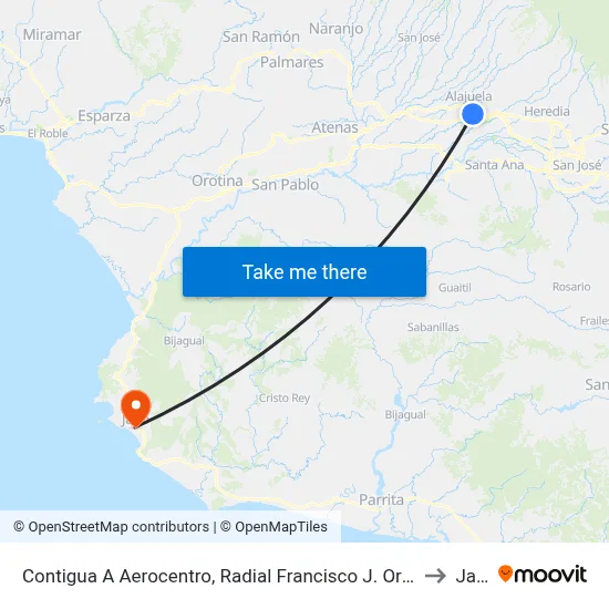Contigua A Aerocentro, Radial Francisco J. Orlich Alajuela to Jacó map